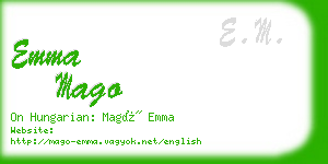 emma mago business card